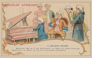 Ludwig van Beethoven playing at the piano at the age of 17