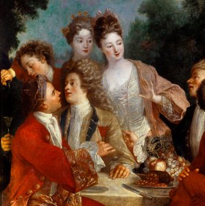 Lunch in the Park (detail). Painting of the 18th century French school. Orleans Museum of Fine Arts