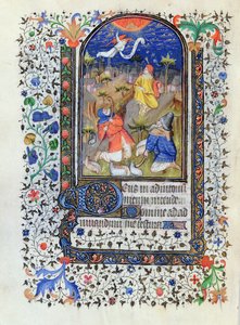 Annunciation to the Shepherds, from Heures a lusage de Troyes, by the Studio of the Master of the Rohan Hours