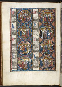 MS. Harley 1527, f.80v, miniatures from Bible moralisée by French School