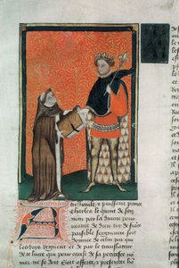 The translator Courbichon presenting the book to Charles V