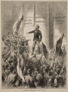 M. Gambetta proclaiming the Republic, September 1870, illustration from Cassells History of the War between France and Germany, 1870-1871