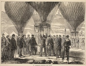 M. Gambetta starting for Tours, illustration from Cassells History of the War between France and Germany, 1870-1871 by French School
