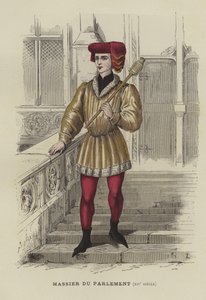 Mace bearer of the Paris Parlement, 14th Century by French School