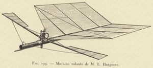 Flying Machine by M L Hargrave (engraving) by French School
