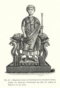Roman magistrate of the Late Empire on a curule chair; from the Archaeological Miscellanies of RR PP Cahier and Martin by French School