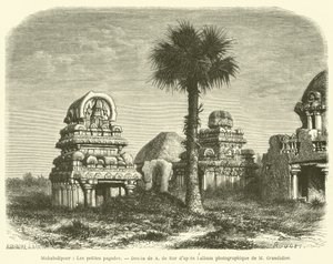 Mahabalipuram, The small pagodas by French School