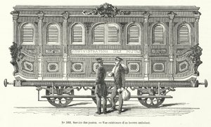 Mail Carriage on the French Railways (engraving)