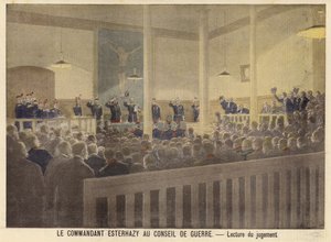 Major Esterhazy before the military court by French School