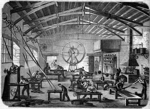 Manufacture of sheet blinds in the workshops of Hippolyte Chameroy