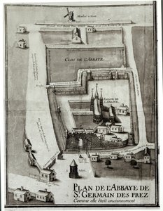 Map of the Abbey of Saint-Germain-des-Pres by French School