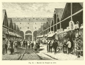 Temple Market in 1840 by French School