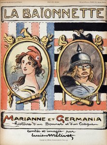 Marianne and Germania, story of a hat and a helmet - in La Bayonette from 18/04/1918