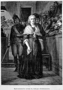 Marie Antoinette leaving the revolutionary tribunal - engraving - in L