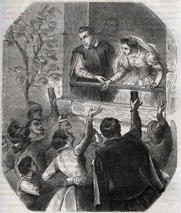 Marriage of Martin Guerre (circa 1524) and Bertrande de Rols in Artigat (Ariege) on 15 May 1539. Engraving from 1871 in 