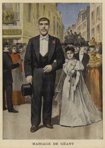 Marriage of a giant, Pantin, France, 1897 by French School