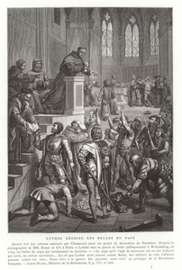 Martin Luther Tearing Up Papal Bulls, Wittenberg, Germany, 1520 by French School