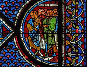 Mary Magdalene Window: People Attending the Raising of Lazarus by French School