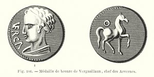 Bronze Medal of Vergasillaun, Chief of the Arverni by French School