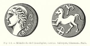 Medal of Chief Camulogene, Camulo, Aulerques, Cenomans, Paris by French School
