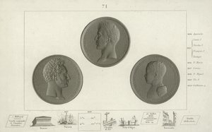 Medallions of Charles X of France and his son Louis Antoine, Duke of Angouleme and grandson Henry Duke of Bordeaux by French School