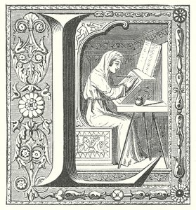 Medieval Scribe at Work