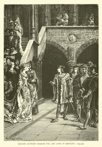 Meeting Between Charles VIII and Anne of Brittany by French School