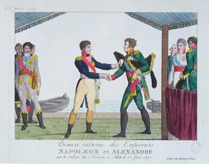 Meeting Between Napoleon I and Alexander I, at Tilsit by French School