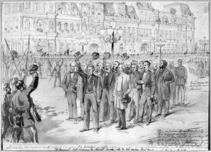 Members of the Provisional Government Reviewing the National Guards Outside the Hotel de Ville in Paris on the 31st October 1870, c.1870