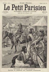 Menelik II, Emperor of Ethiopia, at the camp of Adwa after the defeat of the Italian army, First Italo-Ethiopian War by French School
