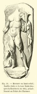 Mercury in High Relief; Excavations at the Tour Saint-Jacques-la-Boucherie in 1854, Currently at the Palace of the Thermes by French School
