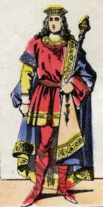 Merovingian Dynasty: Portrait of Thierry IV, King of the Franks. Epinal imaging from the end of the 19th century. Private collection. by French School