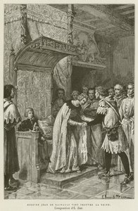Sir John of Hainault Came to Find the Queen (engraving) by French School