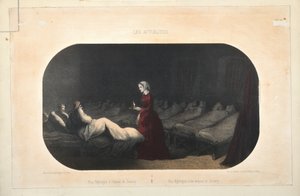 Miss Nightingale in the hospital at Scutari, published by Jacomme et Dufat, Paris, 1856 by French School