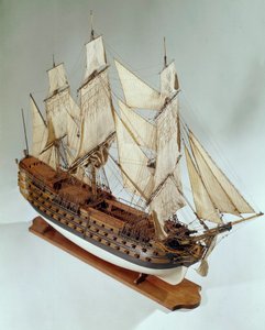 Model of the Royal Louis, frigate of the French navy