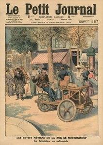 Modernisation of the Street Jobs, the Knife Grinder in His Car, illustration from 