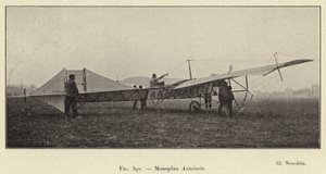 Antoinette Monoplane (engraving) by French School