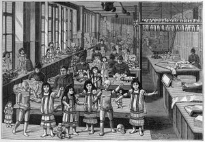Montreuil doll factory in 1888 by French School