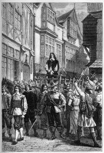 Montrose Taken to Jail on a Cart - James Graham, Marquis of Montrose, Scottish General Exhibited in the High Street of Edinburgh, 1650 - Engraving from 
