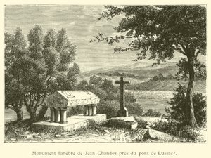 Funeral Monument of Jean Chandos near the Bridge of Lussac (engraving) by French School