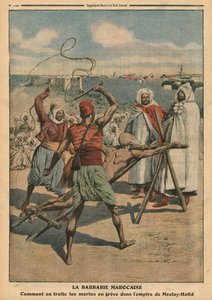 Moroccan barbarity, how the sailors on strike are treated, illustration from 