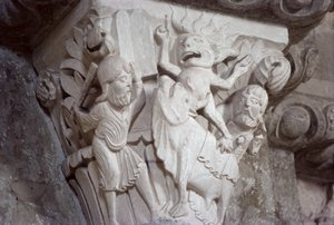 Moses and the Golden Calf, capital relief, c.1130 by French School