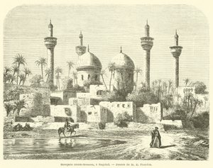 Imam-Moussa Mosque, in Baghdad (engraving)