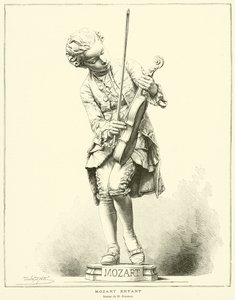 Child Mozart, Statue by M Barrias by French School
