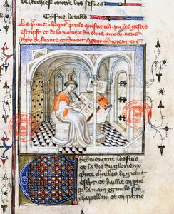 A Monk Writing, from Chroniques de Saint-Denis by French School