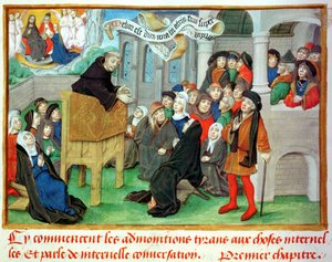 Monk Preaching on Imitation, from Sermons sur la Passion et Traites Divers by Jean de Gerson by French School