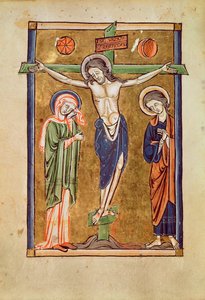 The Crucifixion, illustration from a psalter by French School