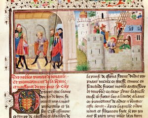 An Agreement and the Building of a Castle, from the Histoire des Nobles Princes de Hainaut, by Jacques de Guise by French School
