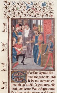 Appointment of Two Knights, from the Histoire des Nobles Princes de Hainaut, by Jacques de Guise by French School