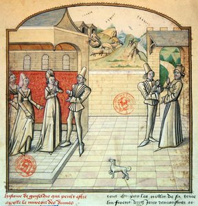 Griseldis and her husband the Marquis de Saluces, illustration from 